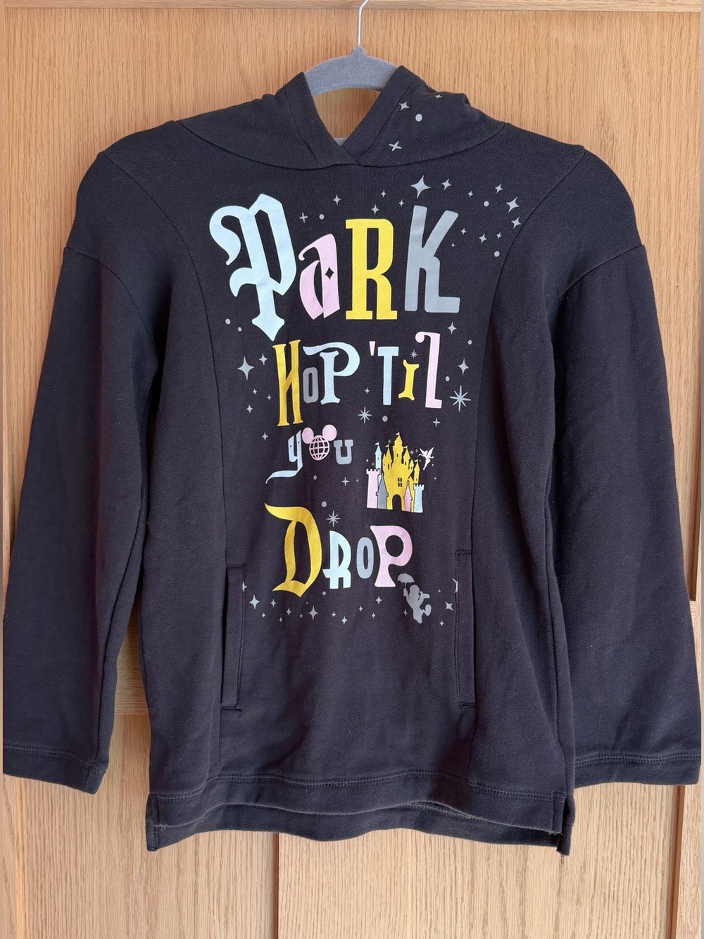 Disney Black Hoodie with Pastel Park Graphic